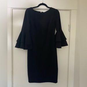 Black Calvin Klein Flare Sleeve Dress